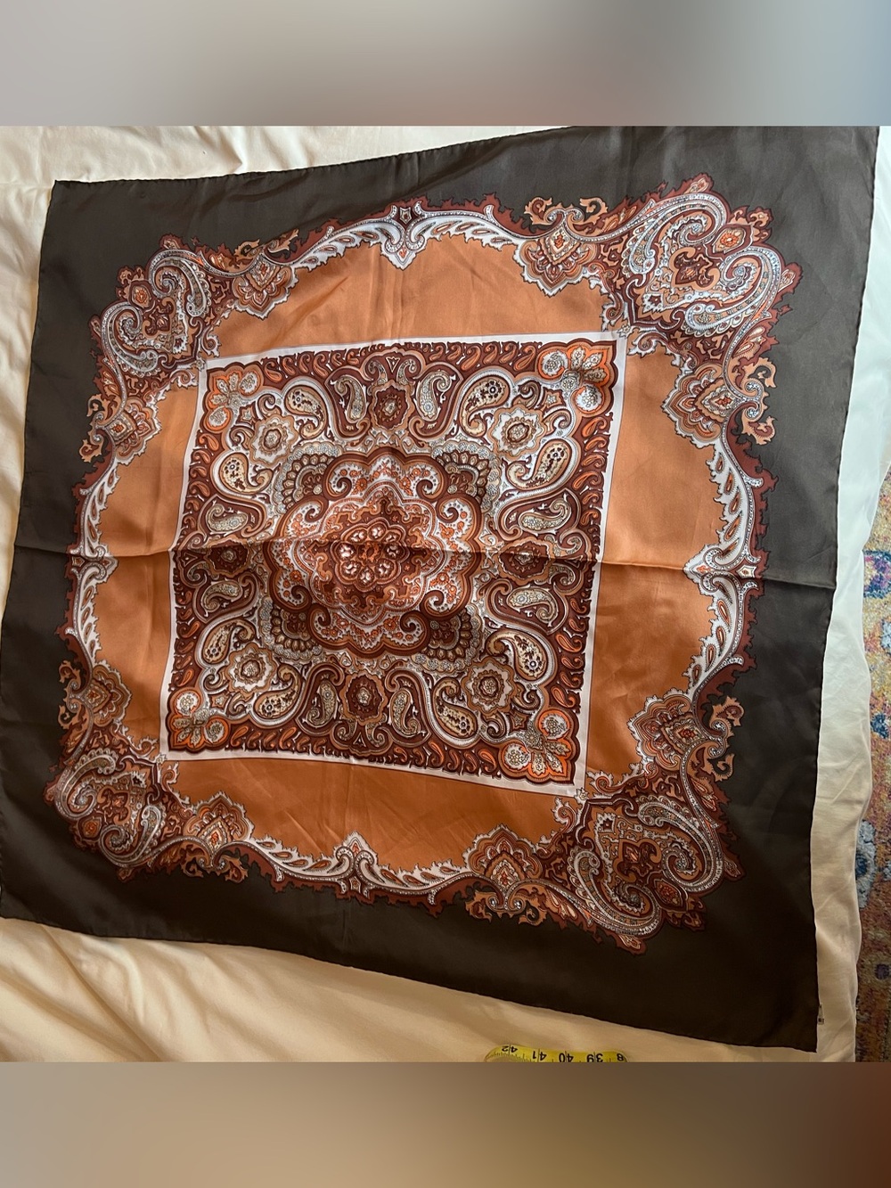 Beautiful Fall Paisley 100% Silk Scarf